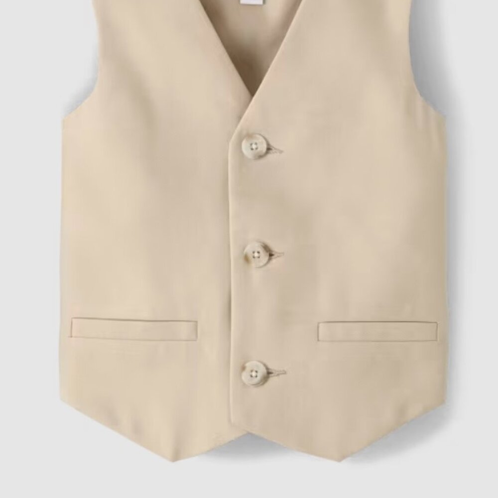 Gymboree Boys Tan Bisquit Sleeveless Vest All Dressed Up NWT Classic Holiday - Picture 2 of 6